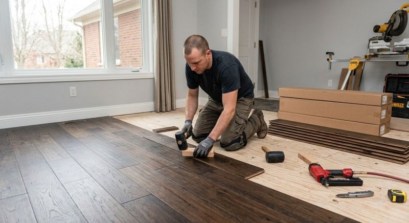 Dark Wood Floor Installation in Fort Worth, TX
