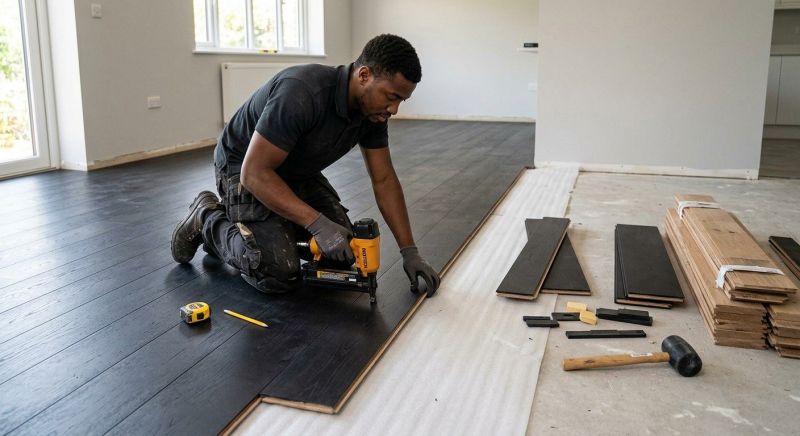Dark Wood Floor Installation in San Antonio, TX