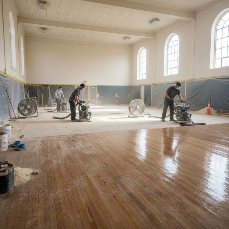 Local Wood Floor Finish Restoration pros at work