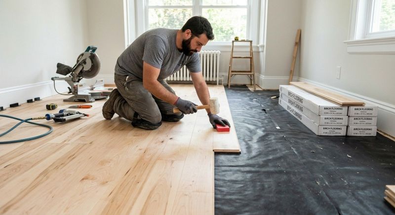 Birch Floor Installation in Austin, TX