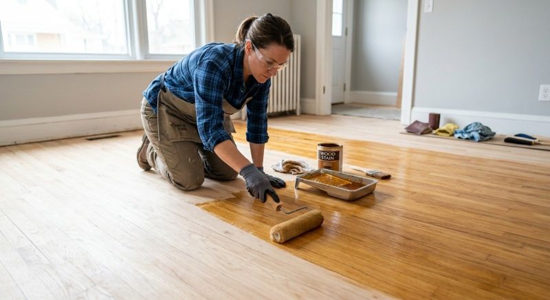 Maple Floor Staining in Alpharetta, GA