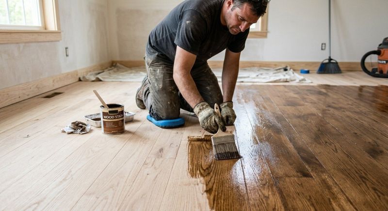 Maple Floor Staining in Overland Park, KS