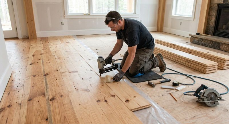 Pine Floor Installation in Manassas, VA