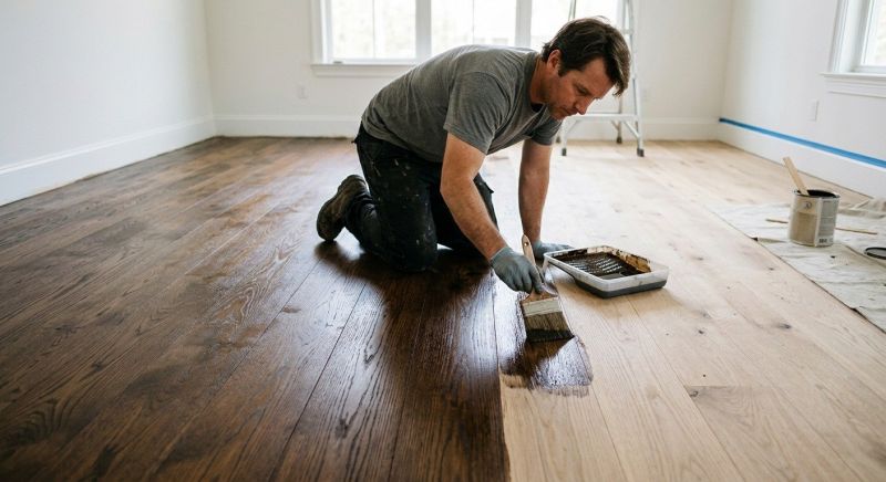 Walnut Floor Staining in Overland Park, KS